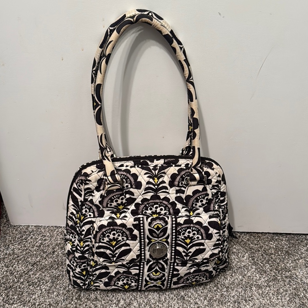 Stylish Black and White Patterned Women's Bag